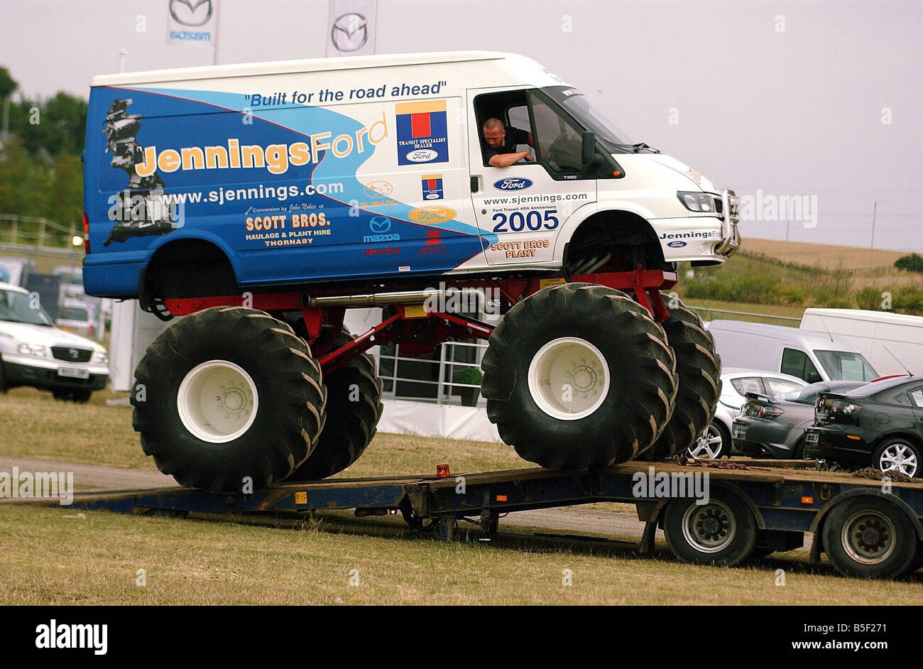 Monster truck Big Jen arriving at the North East England Motorshow at