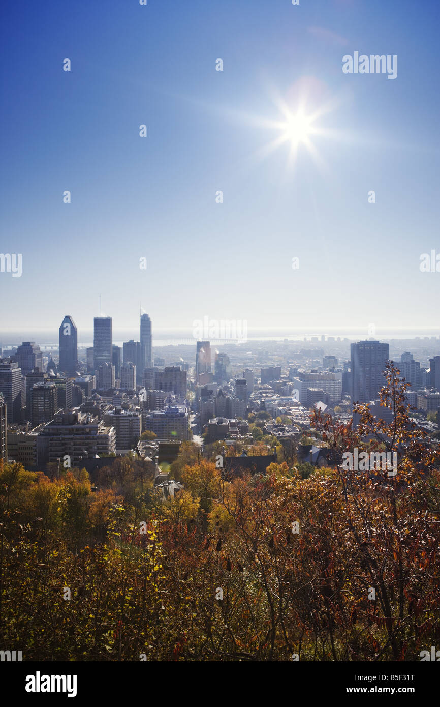 Montreal downtown from the Mount Royal Stock Photo