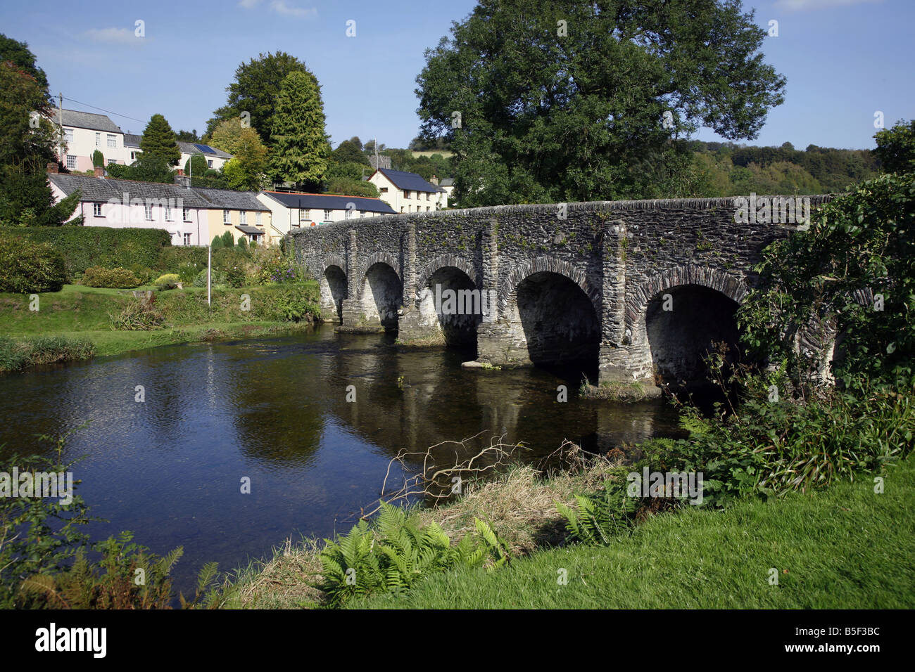 Picturesque village of Withypool on the River Barle near the centre of Exmoor National Park near Exford Stock Photo