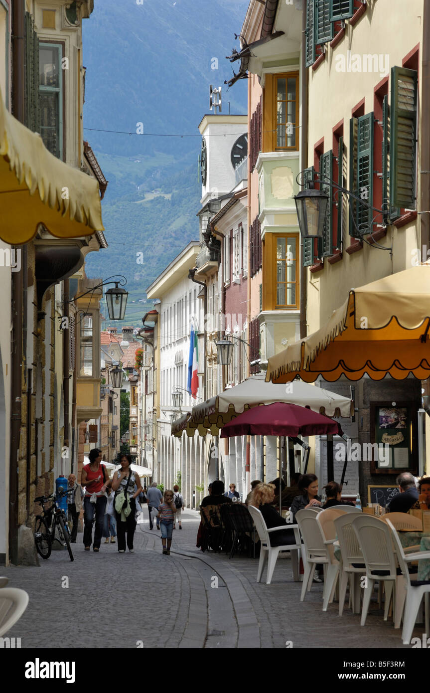 Via dei Portici, Merano, Meran, South Tyrol, Trentino - Alto Adige, Italy Stock Photo