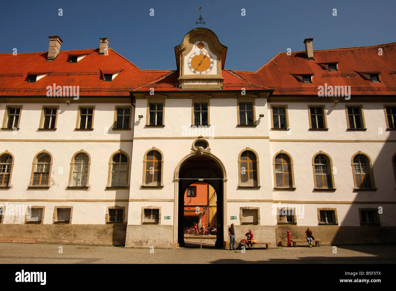 courtyard of St Mang Monastery in Fuessen Allgaeu Bavaria Germany Stock Photo