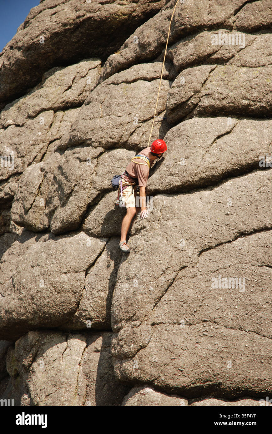 Rock Climbing, Haytor Vale, Dartmoor, Devon Stock Photo Alamy