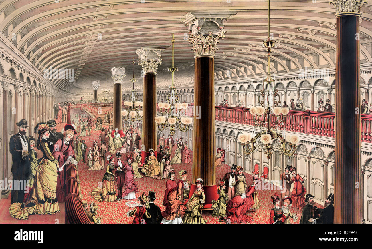 The grand saloon of the palace steamer Drew Stock Photo