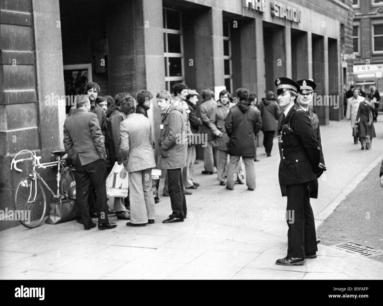 Firefighters picket the fire station a Pilgrim Street Newcastle Stock ...