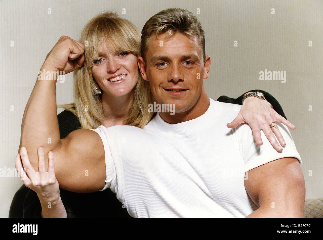 Mike Wilson Cobra of the Gladiators with his wife Stock Photo - Alamy
