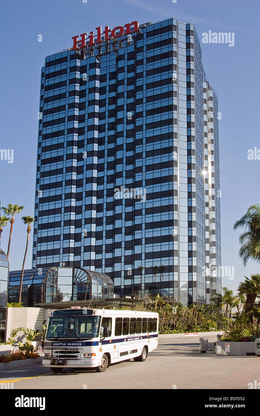 Hilton Hotel Universal City CA . Universal Studios Hollywood, Citywalk Stock Photo