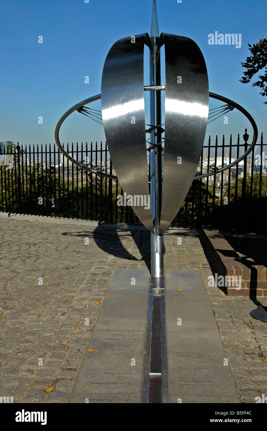 The Prime Meridian at the Royal Observatory Greenwich Stock Photo
