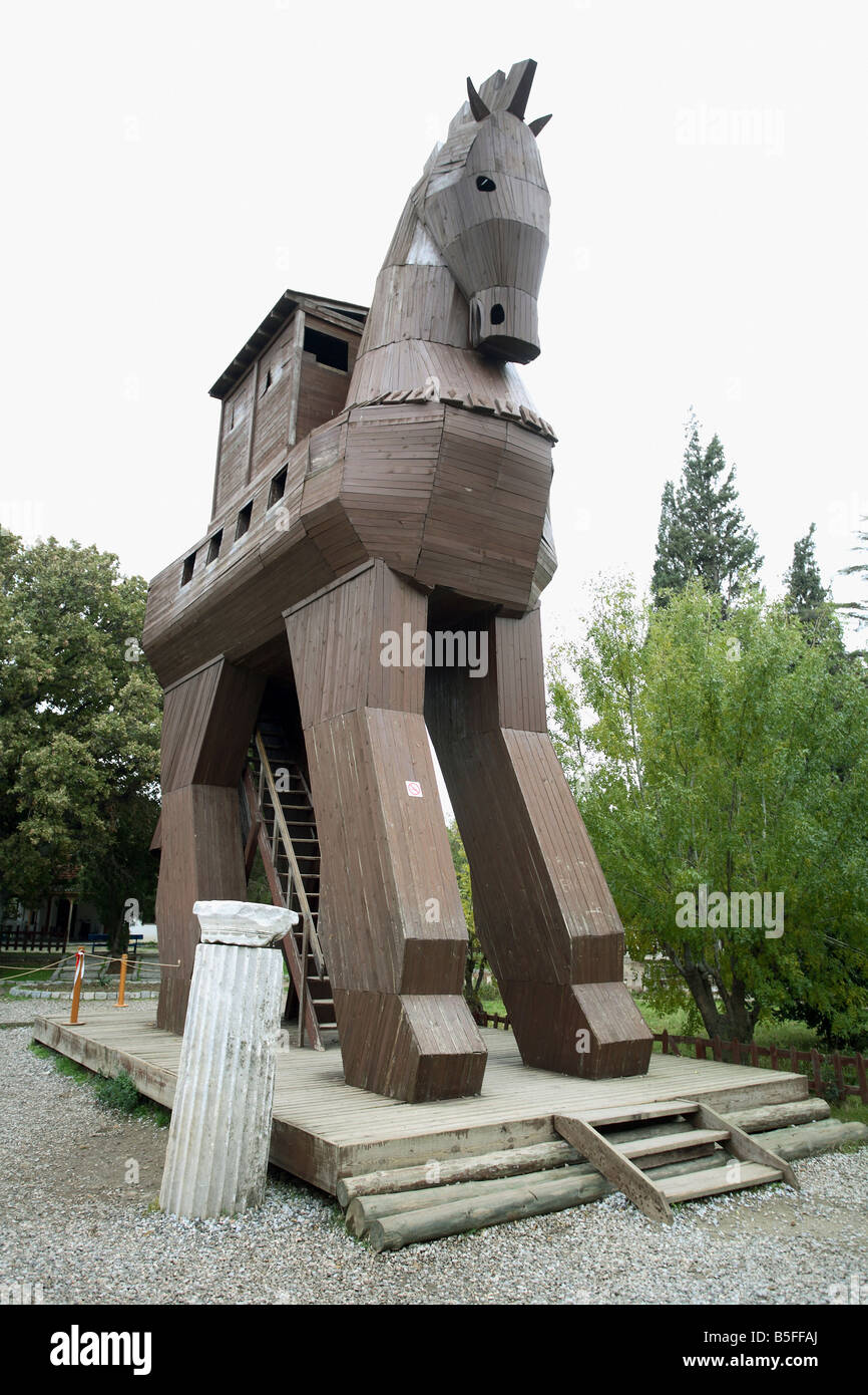 Replica of the Trojan Horse, Troy, Turkey Stock Photo