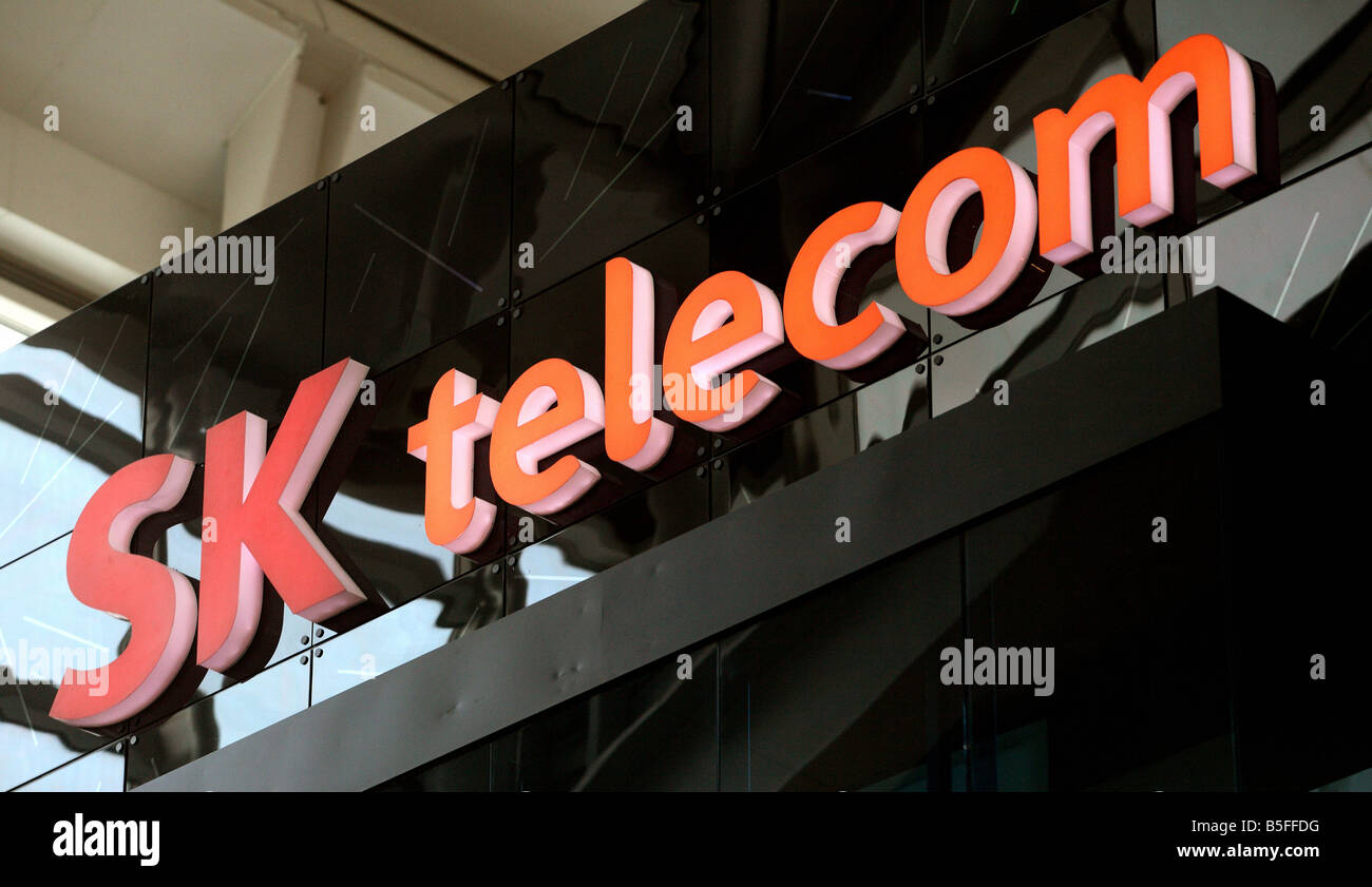 Logo of SK telecom Stock Photo