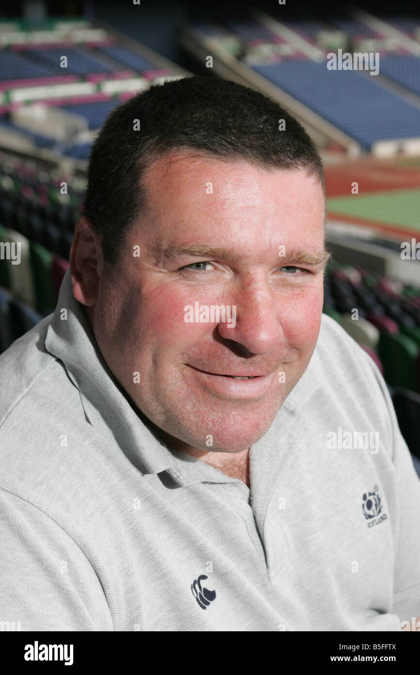 Scotland U19 Rugby coach Peter Wright at Murrayfield stadium in Edinburgh Stock Photo