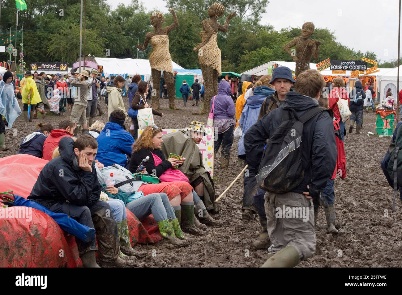 Muddy Glastonbury Festival 2007 Stock Photo