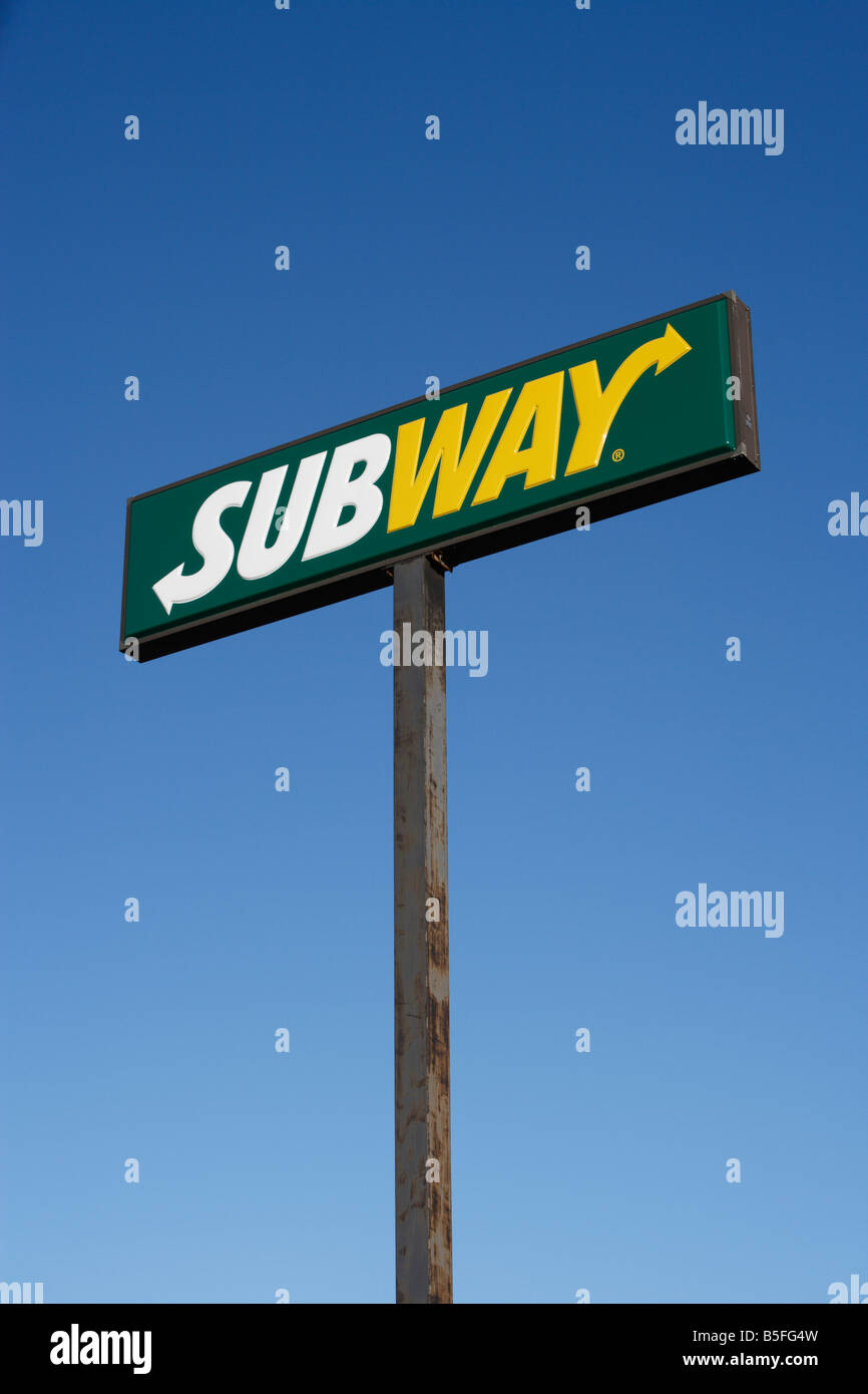 A sign for the American fast food chain Subway. Stock Photo