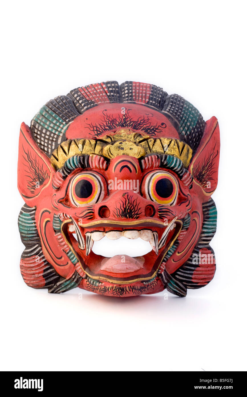 Wooden mask from Thailand Stock Photo