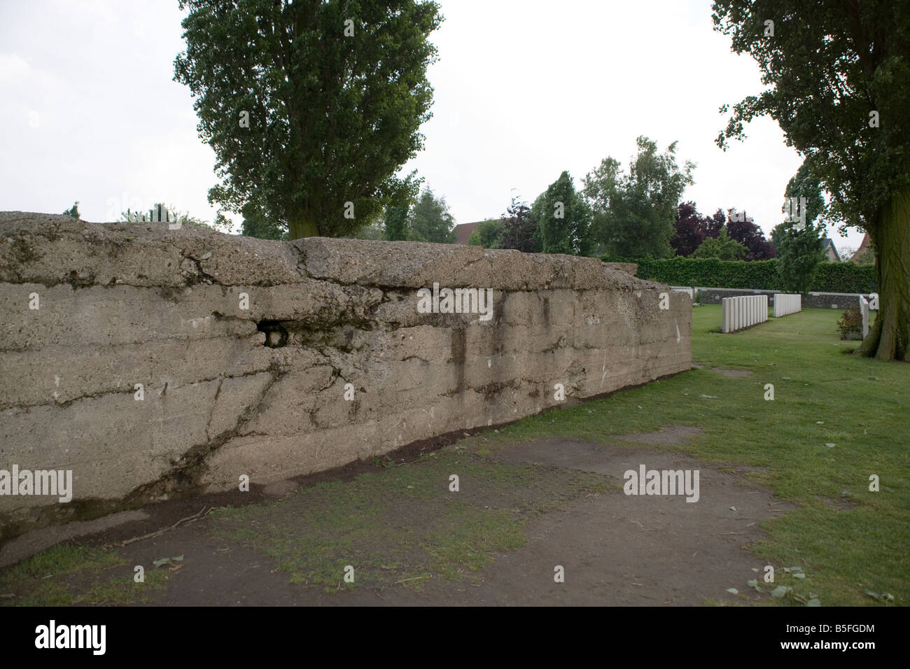 German pill box at the Tyne Cot Commonwealth War Graves cemetery on the