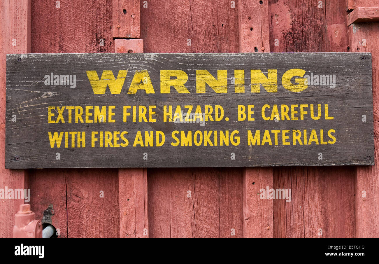 Fire hazard sign on a building Stock Photo Alamy