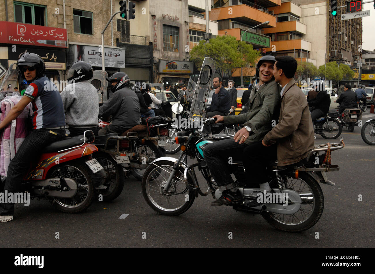 Motorbike conjestion in Tehran, Iran Stock Photo Alamy