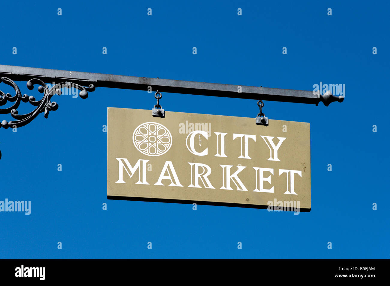Sign for City Market, Historic District, Savannah, Georgia, USA Stock Photo