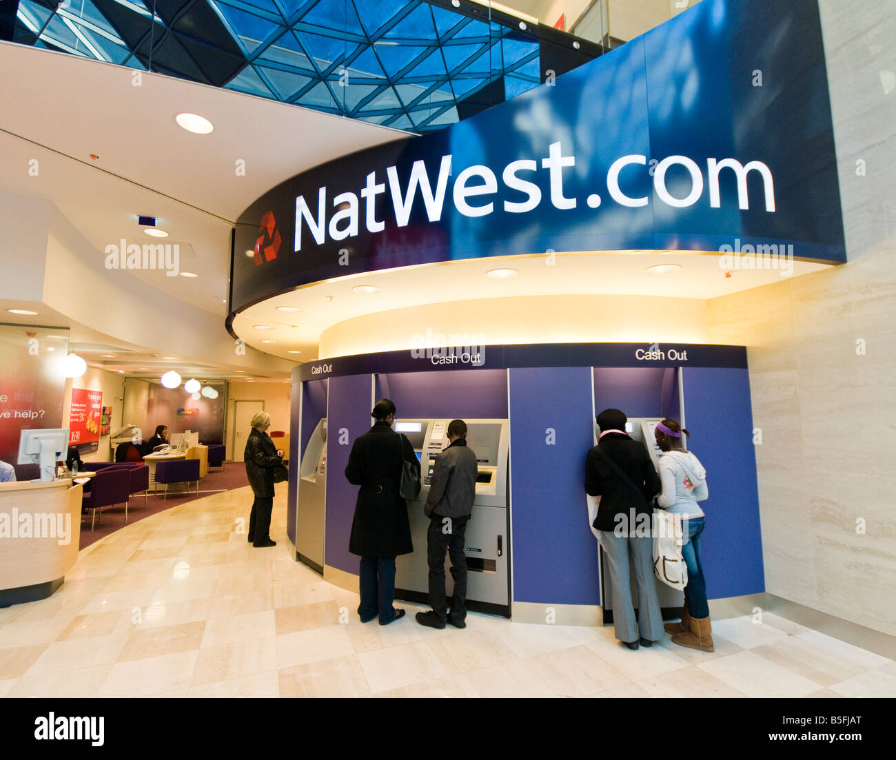 Natwest bank cash points in London Stock Photo