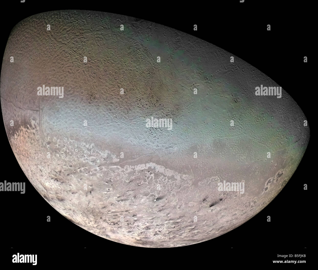 Triton, the largest moon of planet Neptune. Stock Photo