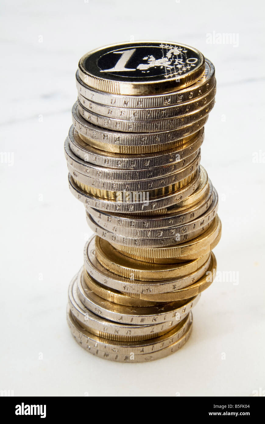 Pile of euro-coins Stock Photo
