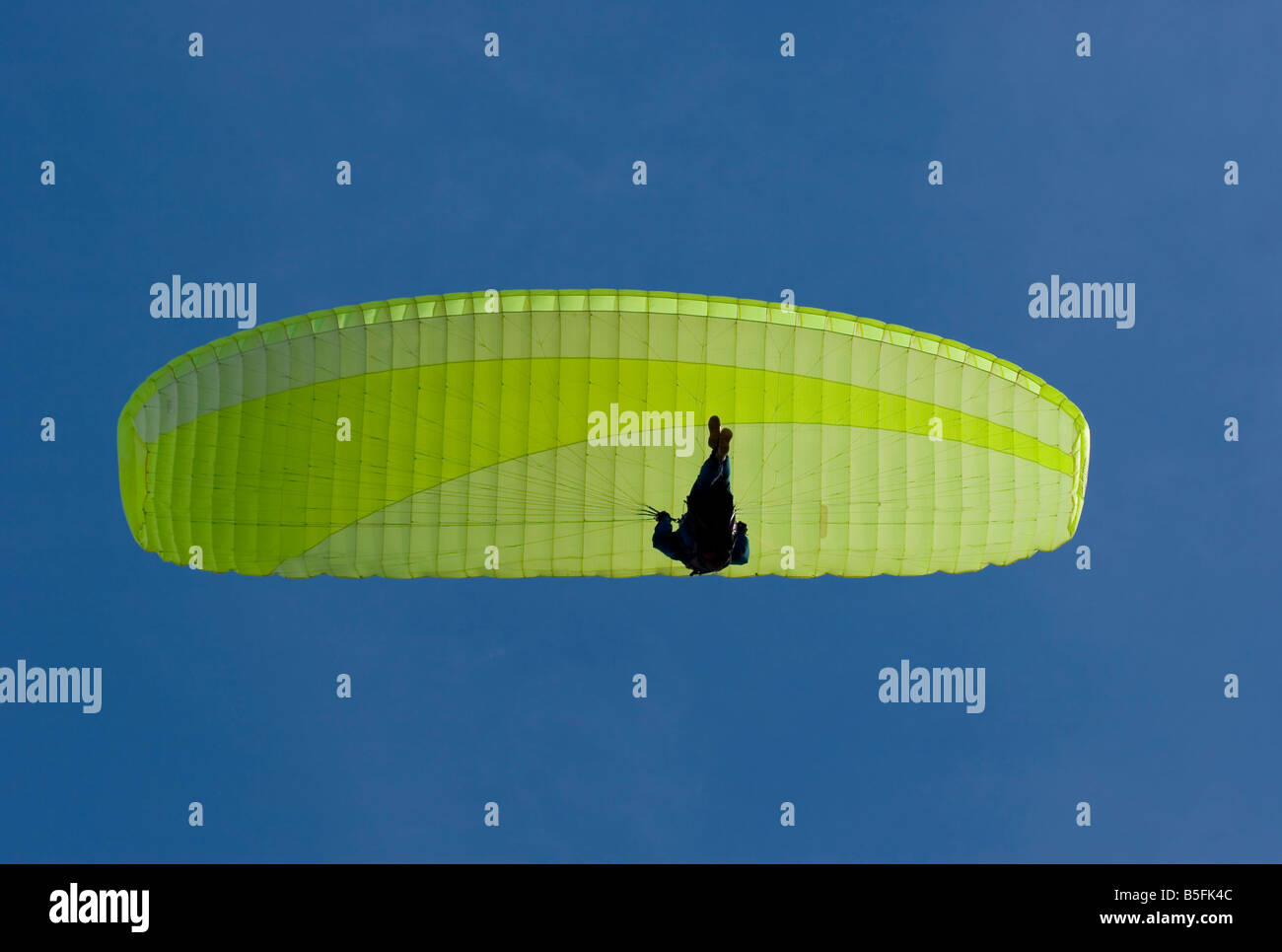 A paraglider seen from below Stock Photo