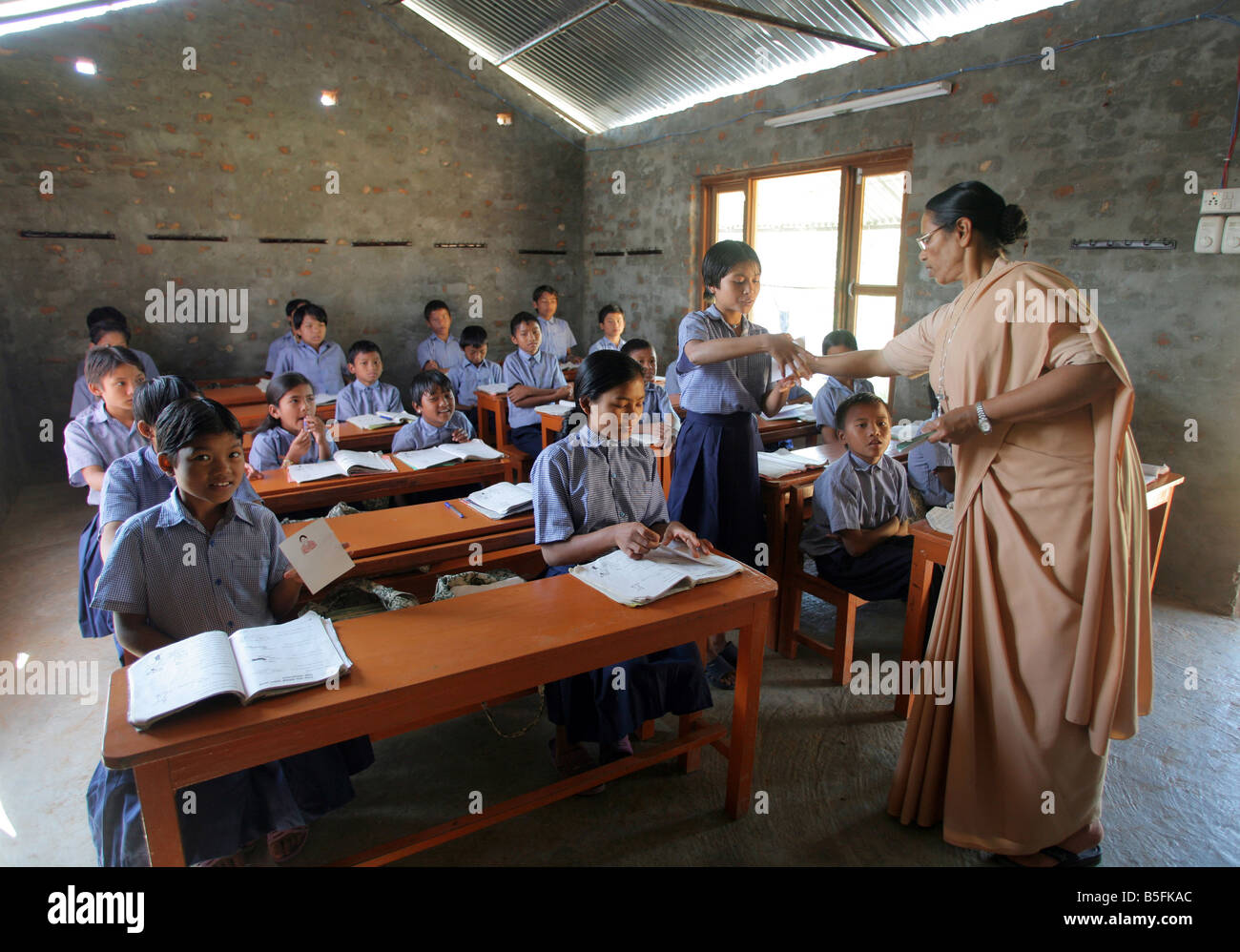 Nepal, lessons in a village school in Jayamangala Stock Photo - Alamy