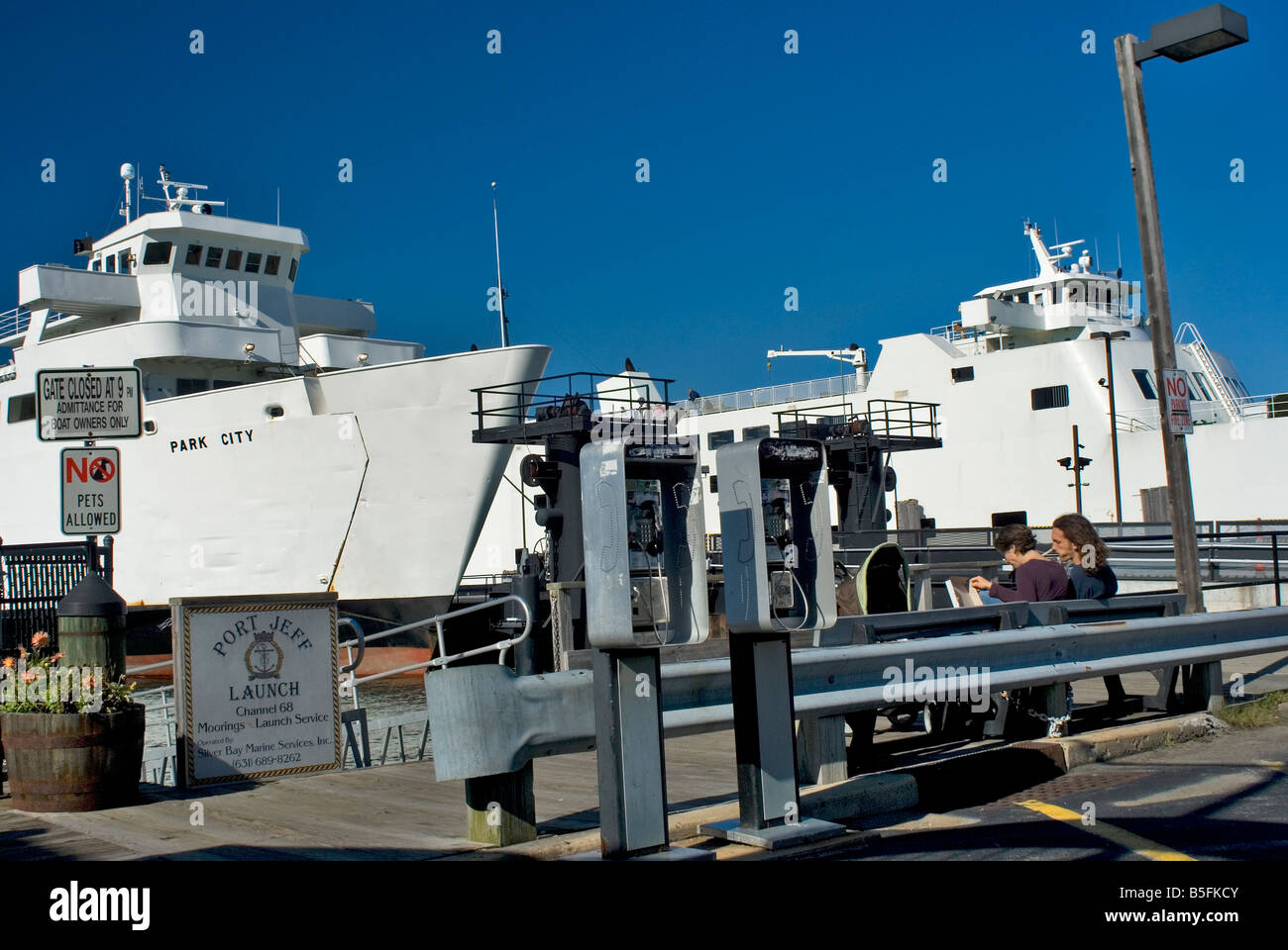Ferry boats, Port Jefferson Harbor, Long Island NY Stock Photo Alamy
