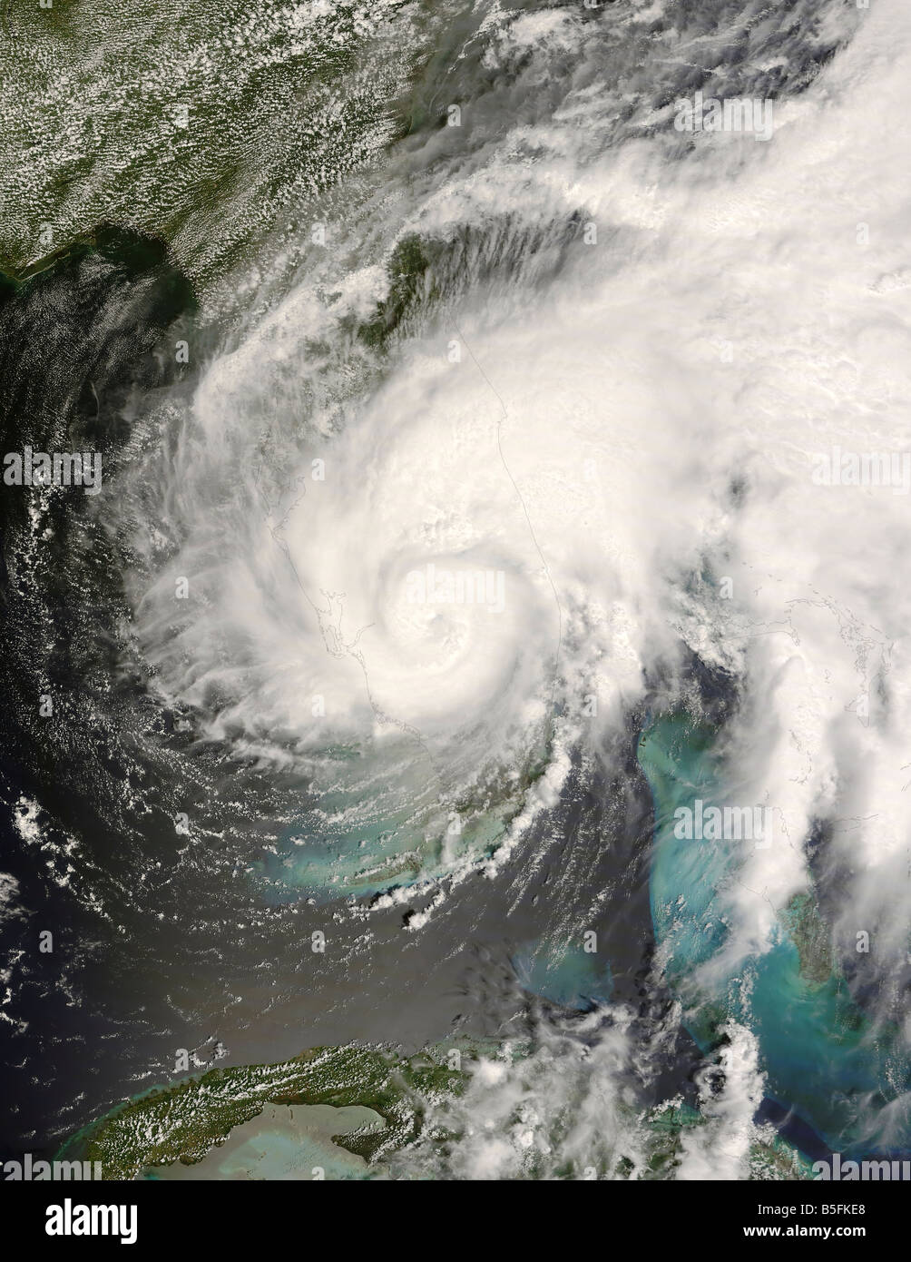 August 19, 2008 - Tropical Storm Fay over Florida at 16:20 UTC. Stock Photo