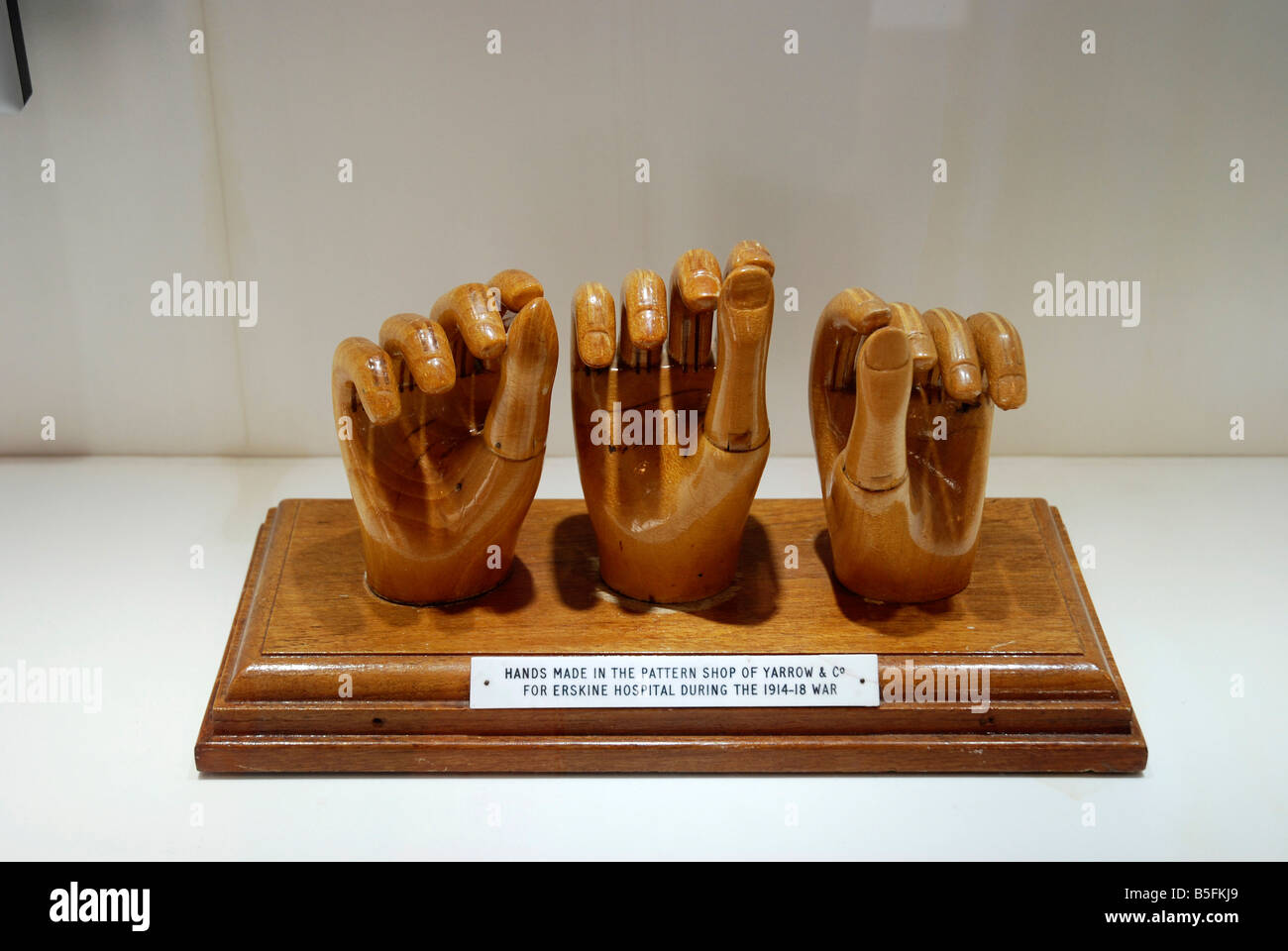 Wooden Hand Patterns Hunterian Museum Glasgow Stock Photo