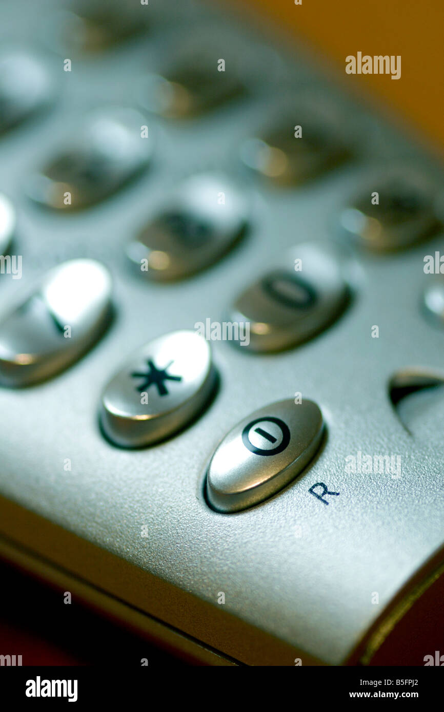 Cordless phone power button Stock Photo