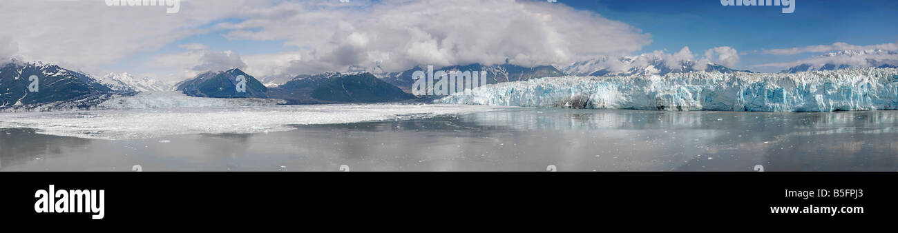 Overview of Desenchantment Bay and The Hubbard Glacier. Stock Photo