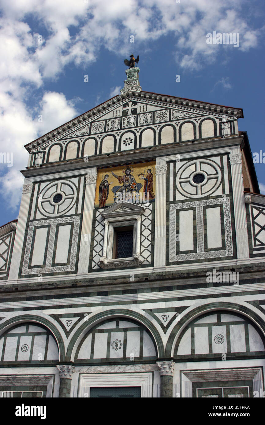 Facade of the Basilica di San Miniato al Monte, Florence, Italy Stock ...