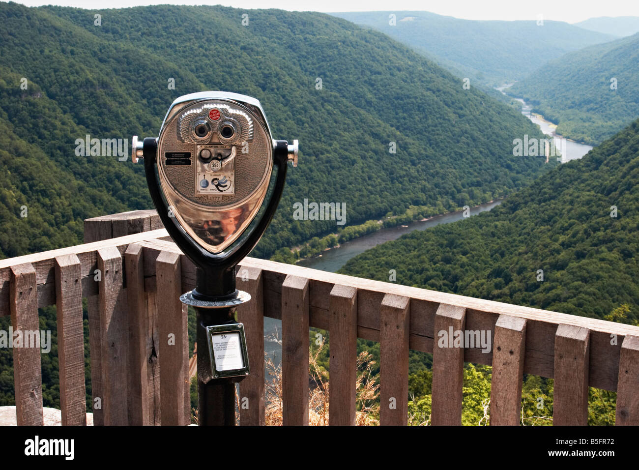 Coin operated viewer overlooking the New River in West Virginia