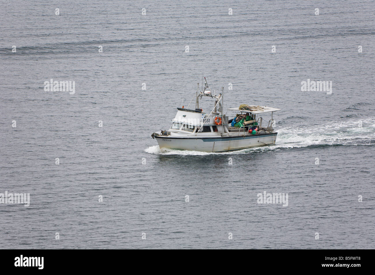 Private commercial fishing boat in East Channel near Sitka, Alaska Stock Photo