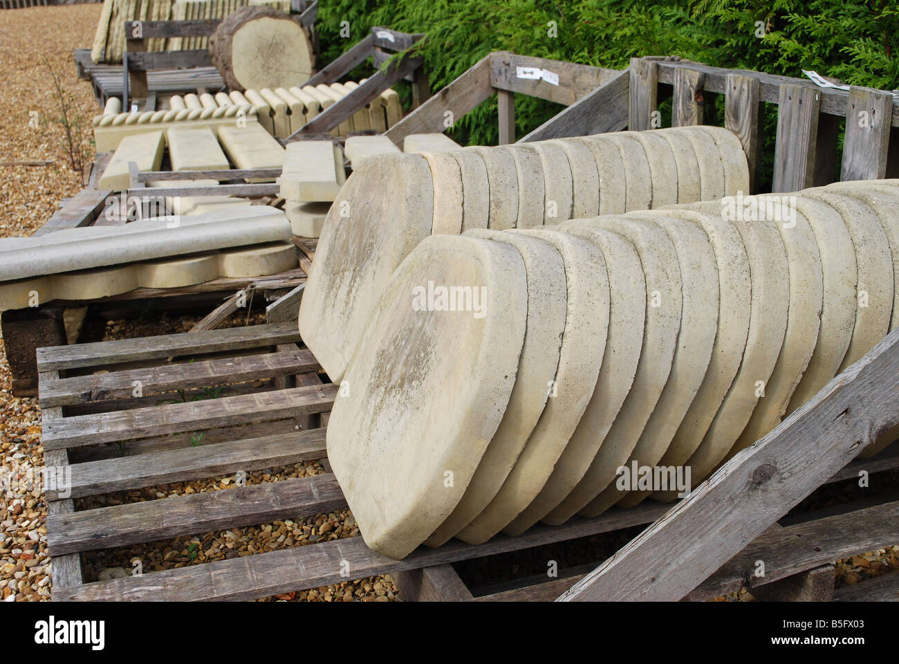 Stone flags for sale in garden center Stock Photo Alamy