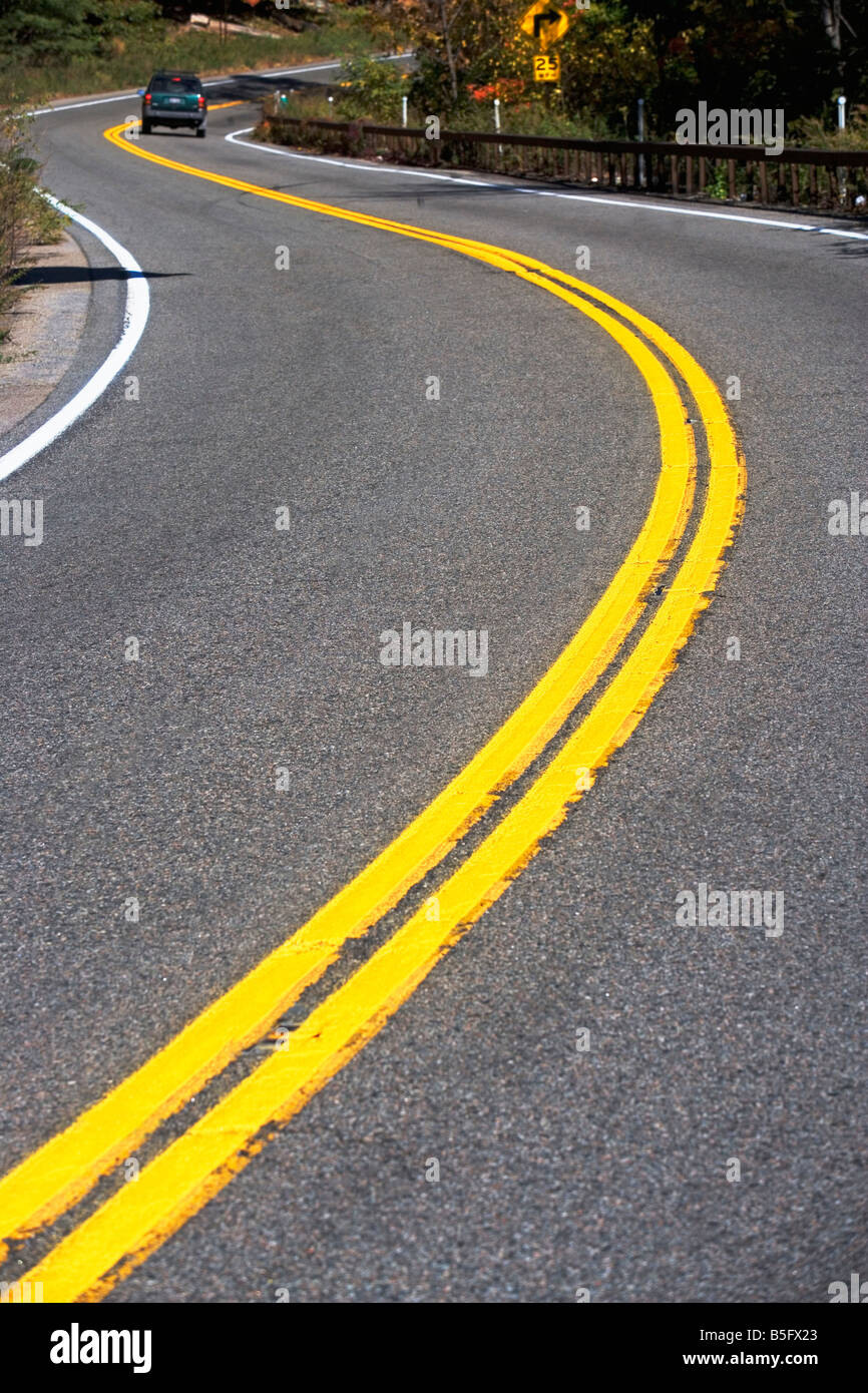 ahead, Aid, Arrow, Asphalt, code, Curve, Curved, Deserted, Direction, Empty, Empty, Road, Highway, Highway, Code, Information, I Stock Photo