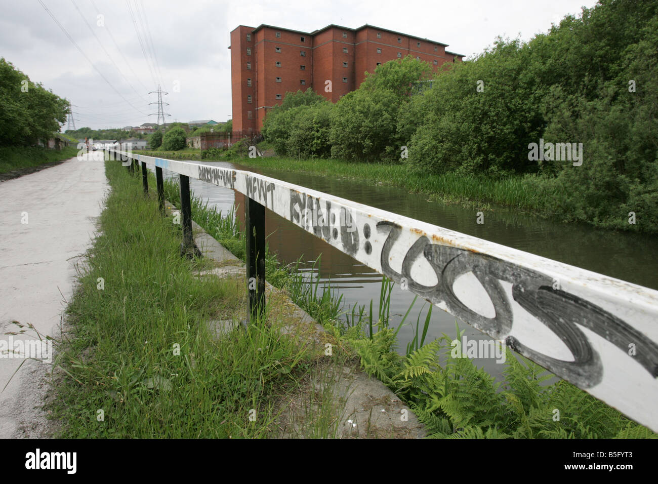 Glasgow branch of the Forth and Clyde Canal from Maryhill Locks to Port Dundas Stock Photo