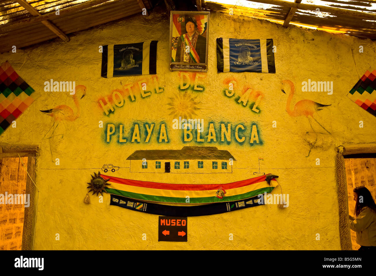 Hotel De Sal on the Salar de Uyuni in Bolivia. Stock Photo