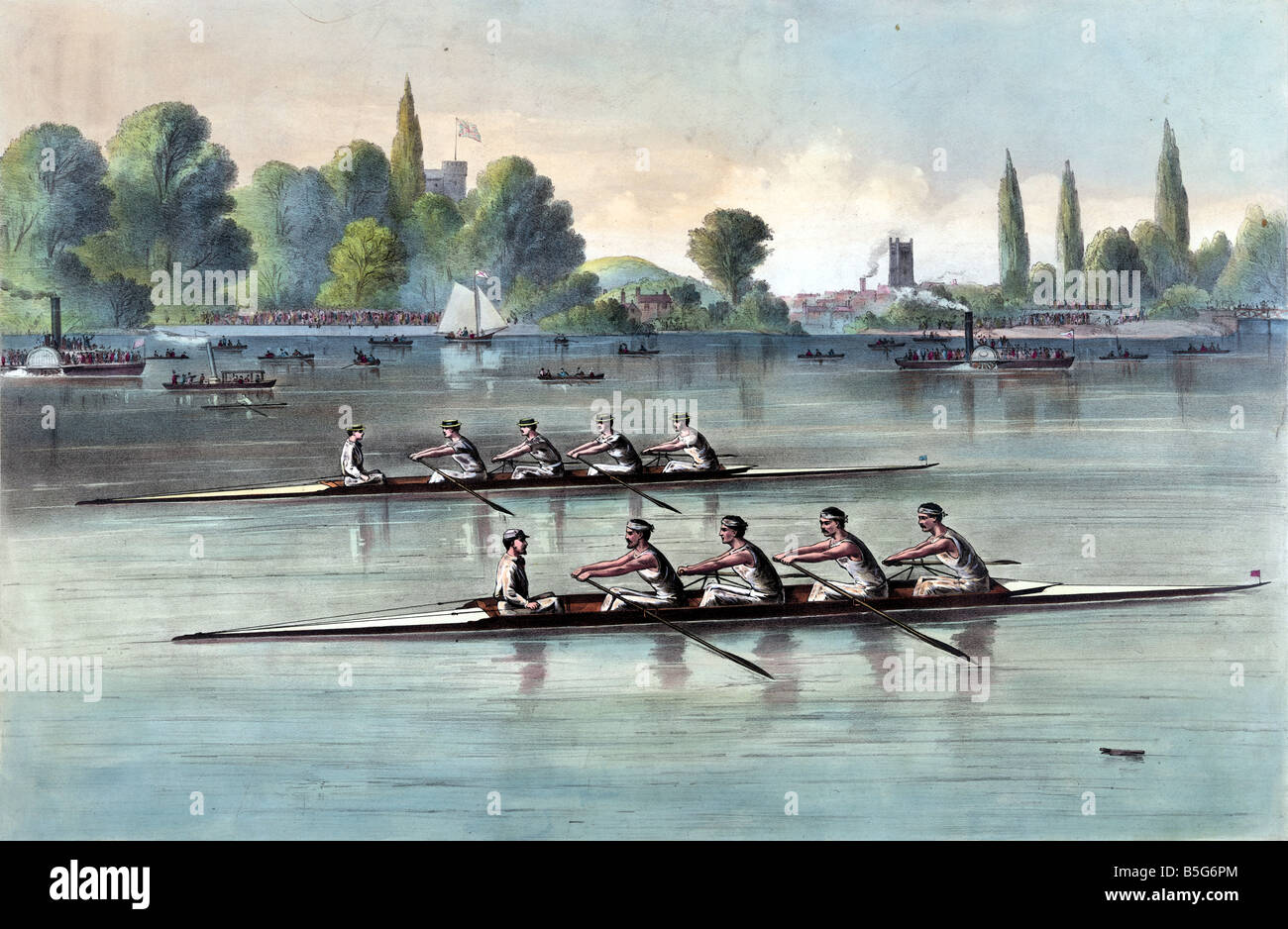 Harvard & Oxford Boat Race Stock Photo Alamy
