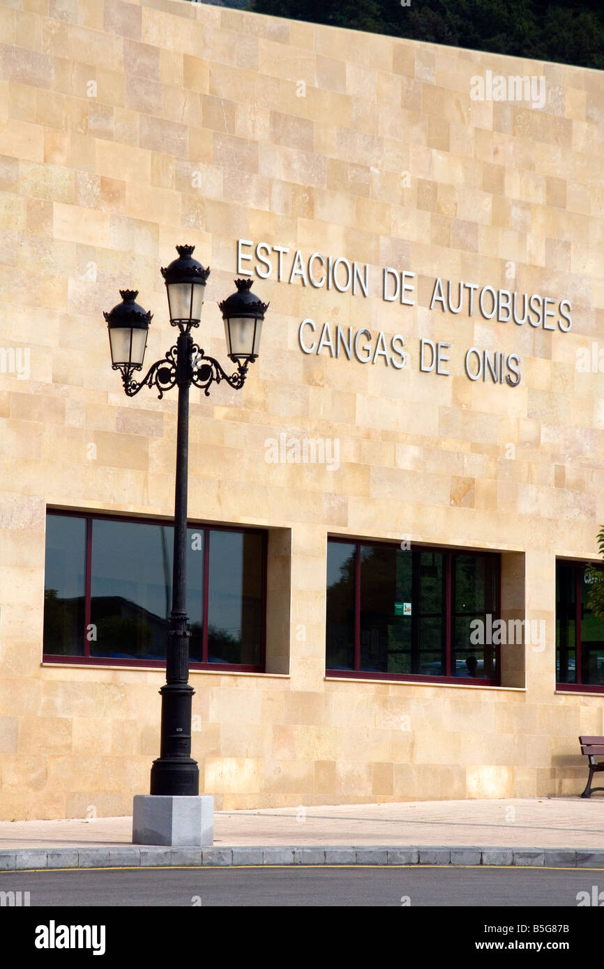 The bus station in the town of Cangas de Onis Asturias northern Spain