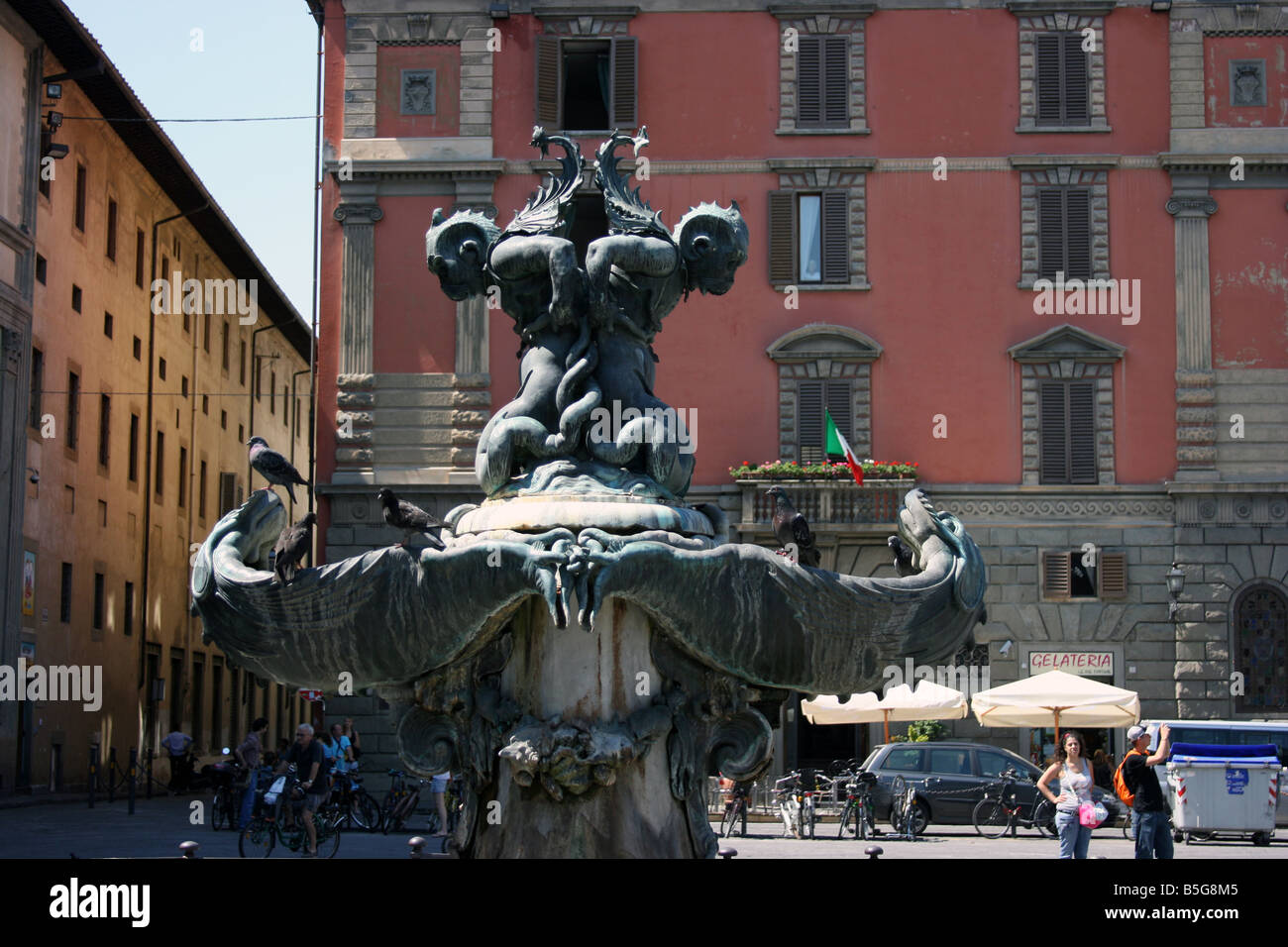 Fountain in Piazza Santissima Annunziata, Florence, Italy Stock Photo