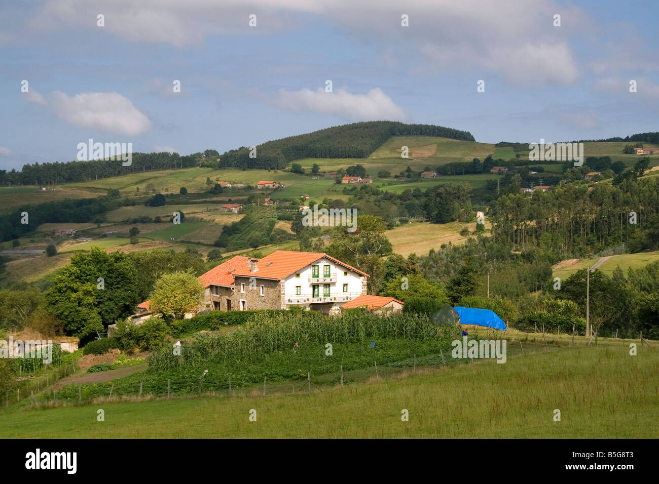 Rural farm near the town of Bermeo in the province of Biscay Basque Country Northern Spain Stock Photo