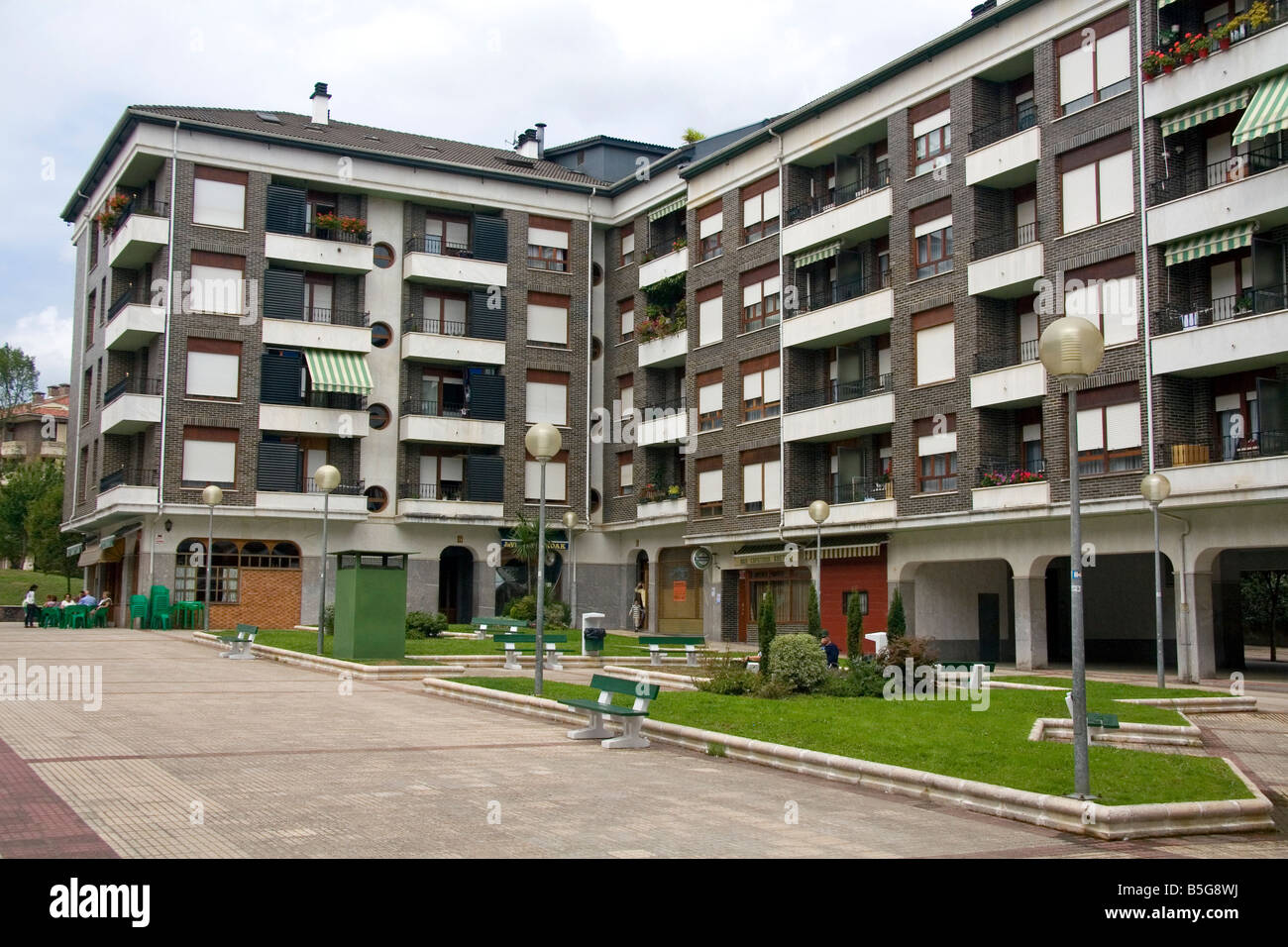 Apartment housing unit at Guernica in the province of Biscay Basque Country Northern Spain Stock Photo