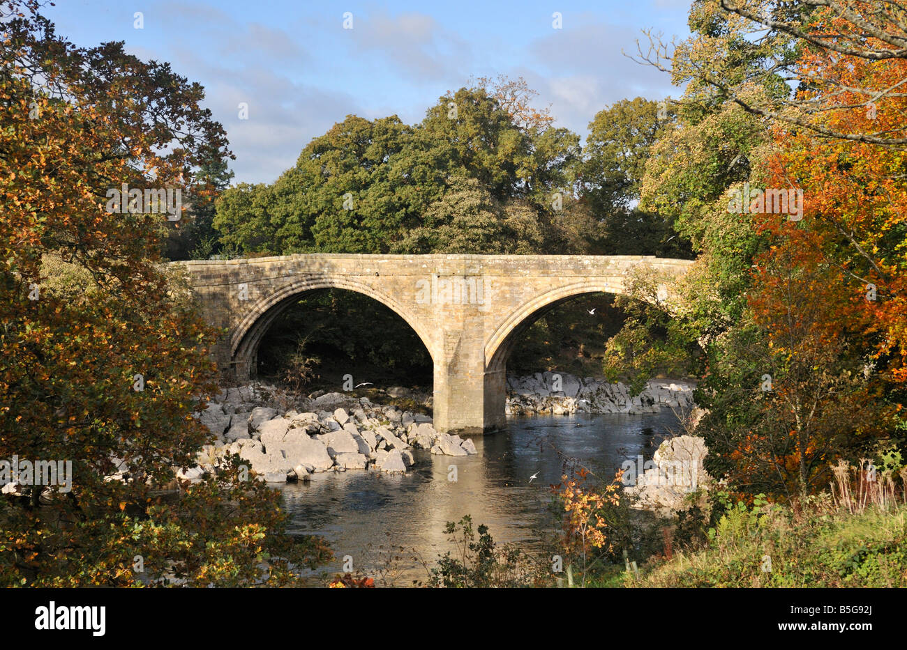 Devil's Bridge, River Lune, Kirkby Lonsdale, Cumbria, England, United Kingdom, Europe Stock