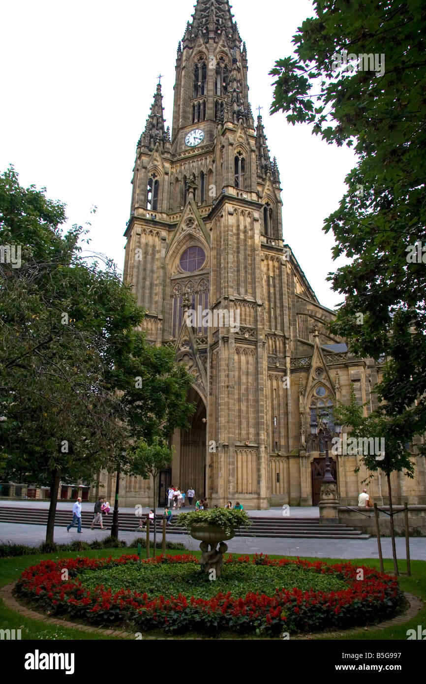 Cathedral of The Good Shepherd in the city of Donostia San Sebastian Guipuzcoa Basque Country Northern Spain Stock Photo