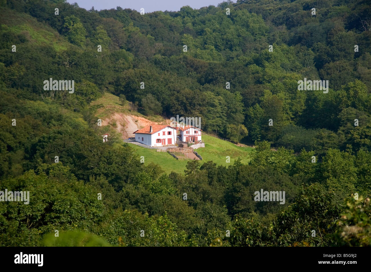 Rural farmhouse in the Pyrenees Atlantiques department of French Basque Country Southwest France Stock Photo