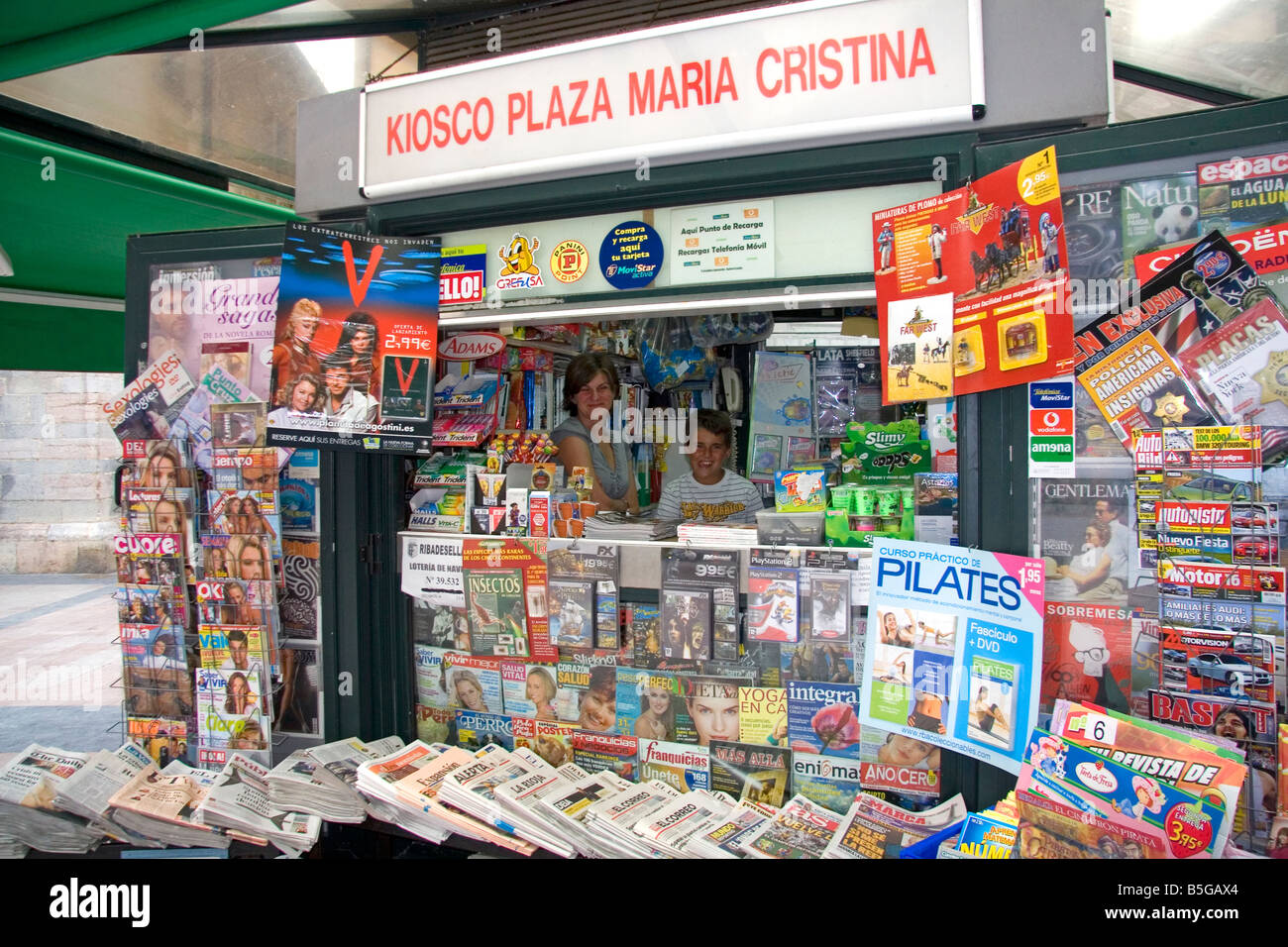 Newsstand in the town of Ribadesella Asturias northern Spain Stock Photo