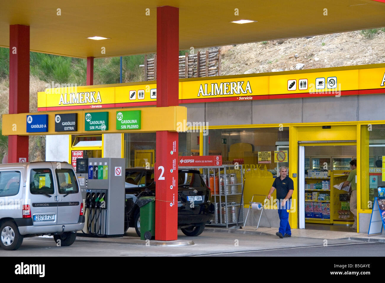 Gas station and convenience store in the town of Ribadesella Asturias