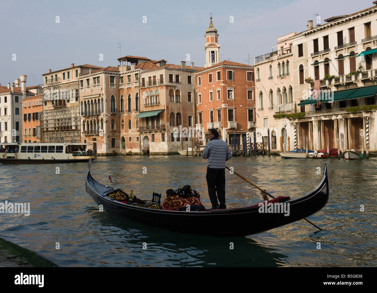 Gondola on Grand Canal Venice Italy Europa EU Stock Photo - Alamy