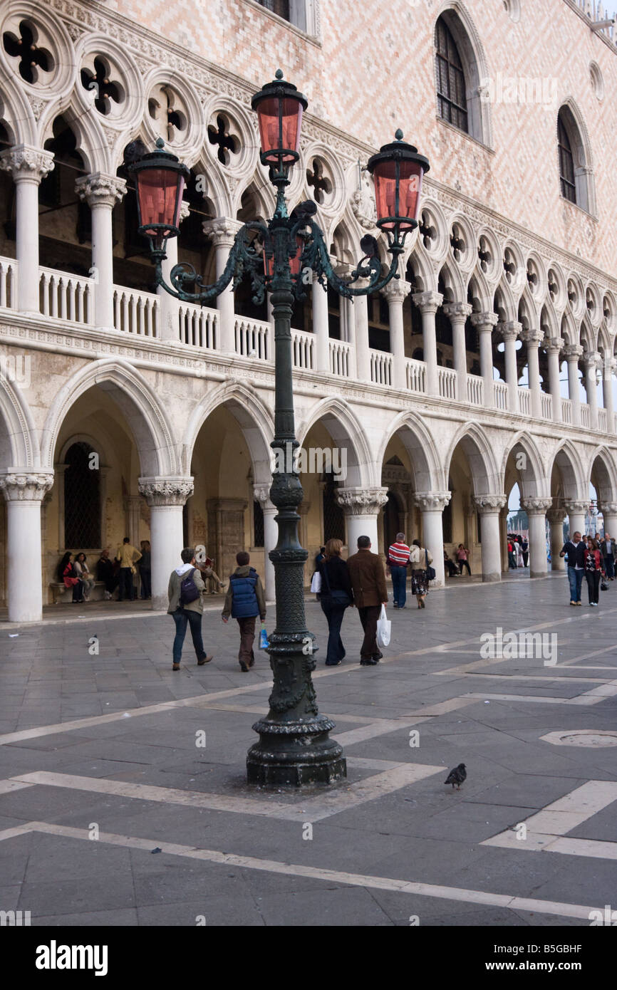 Doges Palace and columns Venice Italy EU Europe Stock Photo